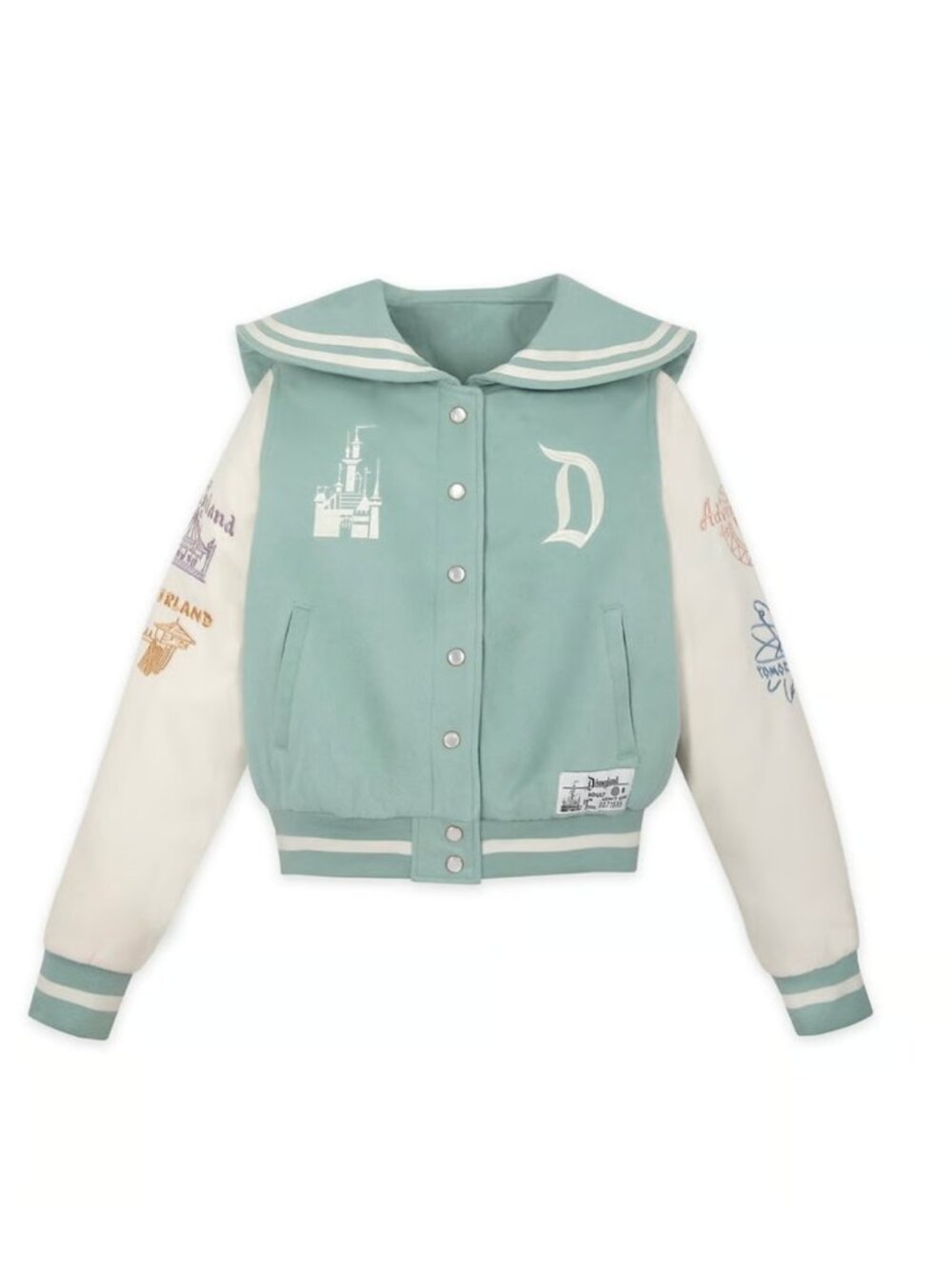 NWT Disneyland x Her Universe Women's Varsity Jacket in Green Preppy XS